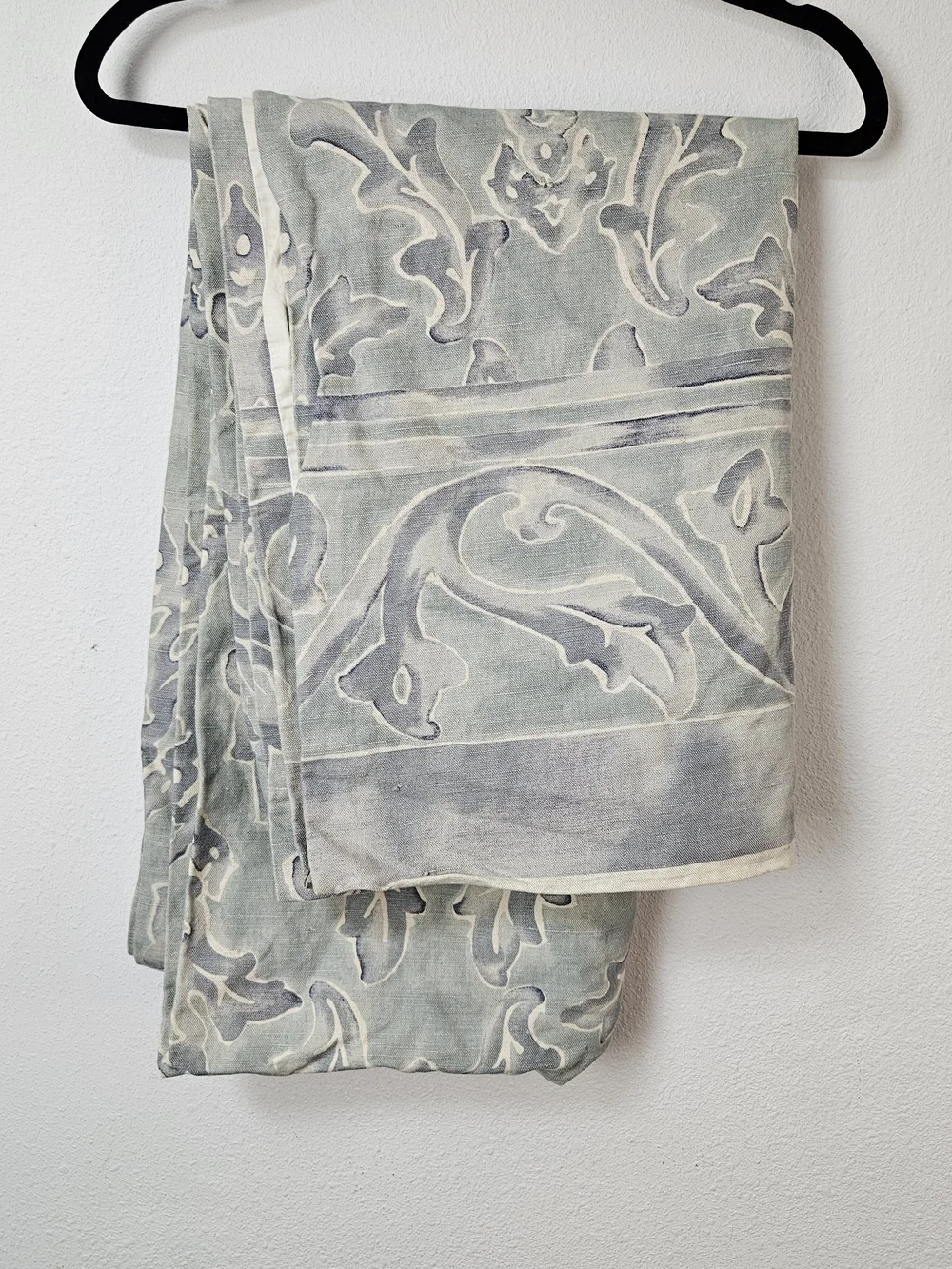Restoration Hardware Cream and Light Gray Textured Curtain Panel 78